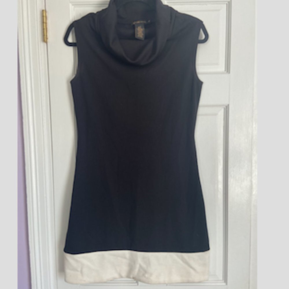 Cowl neck color block dress